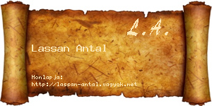 Lassan Antal névjegykártya