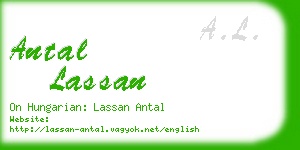 antal lassan business card